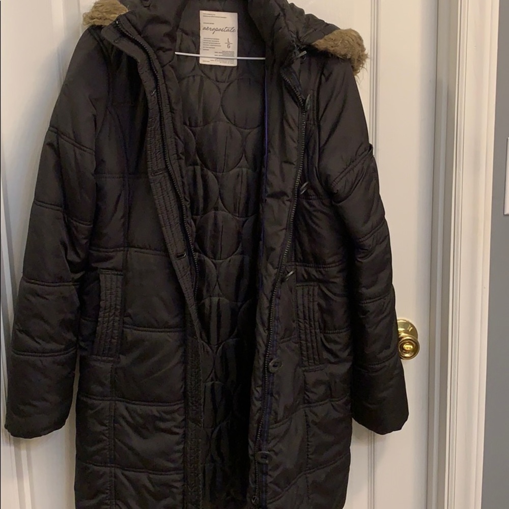 3/4 length black coat